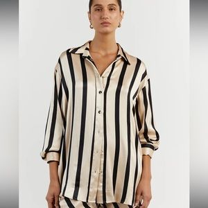 Dissh long sleeve satin shirt NWWT